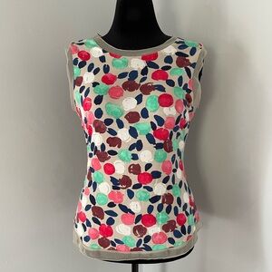 Anthropologie Weston Sleeveless Abstract Floral Top - Size Large - EUC